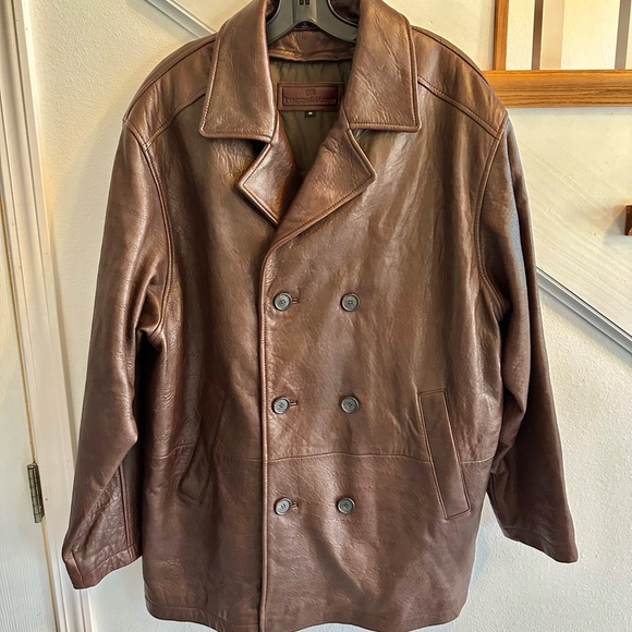 Johnson & Murphy lined lamb leather coat retail $2200 free Fendi Burberry scarf - Picture 4 of 10